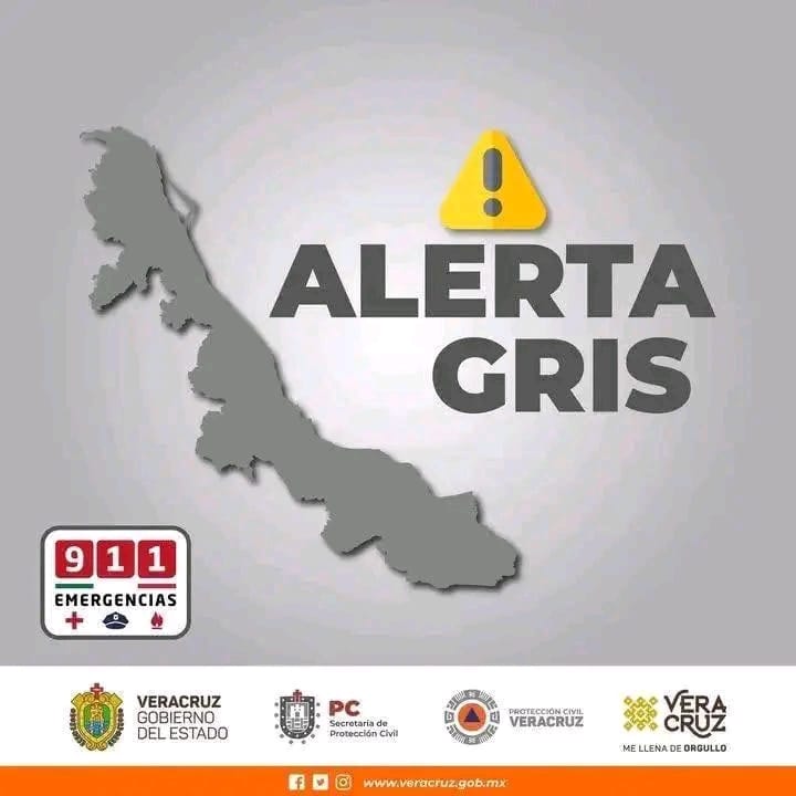 Activan Alerta Gris en Veracruz por llegada de Frente Frío