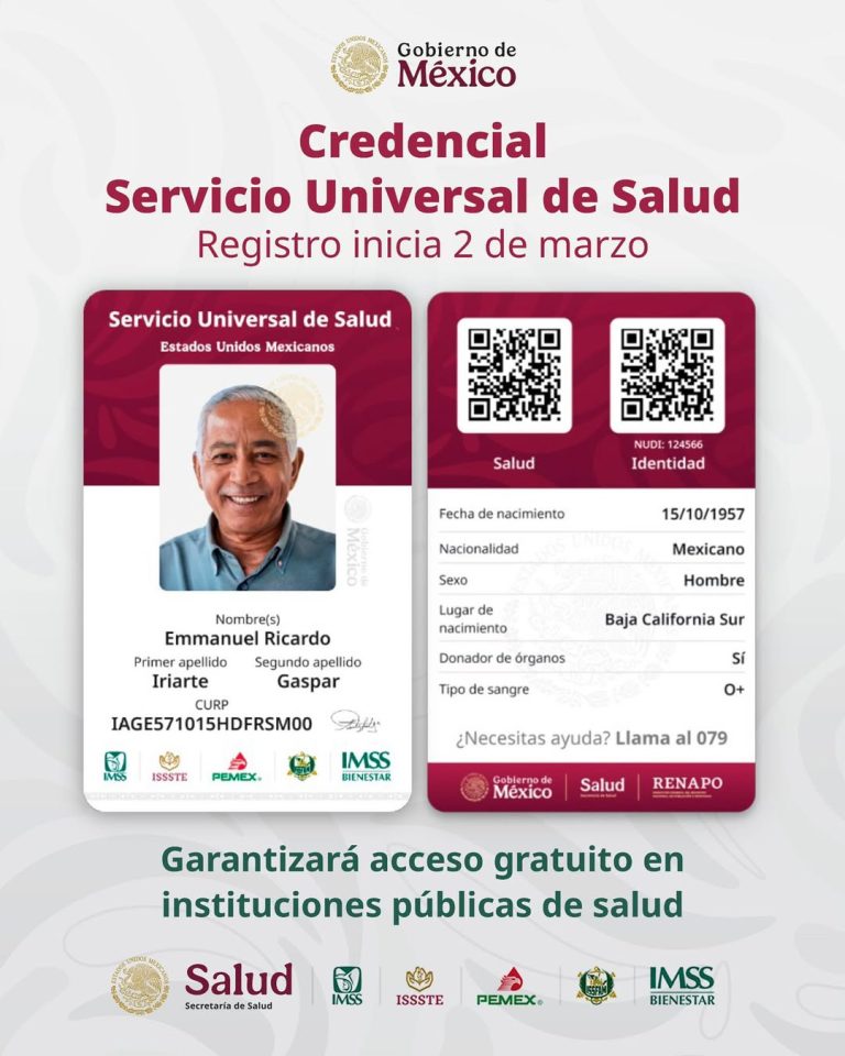 Inicia credencialización del Servicio Universal de Salud del 2 de marzo al 31 de diciembre